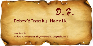 Dobránszky Henrik névjegykártya