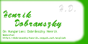 henrik dobranszky business card