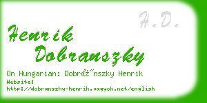 henrik dobranszky business card